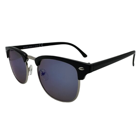 9027 | Blue Mirror Browline Sunglasses - Picture 3 of 5